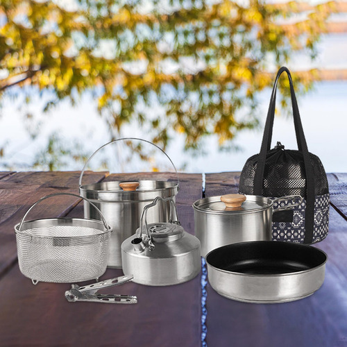 Pan Kettle Durable Pot Clip Handle Camping Cookware Set Para