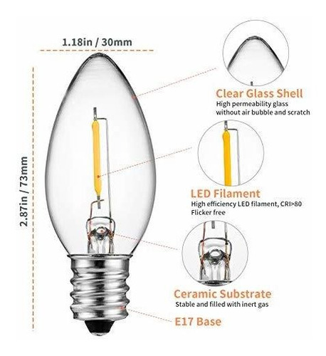 Bombilla Led Repuesto C9 Noche E17 Equivalente 5 Cadena