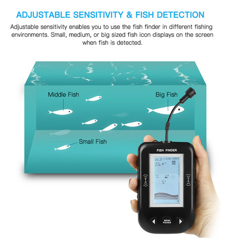 // Buscador De Peces Portátil Con Sonar Cableado Para