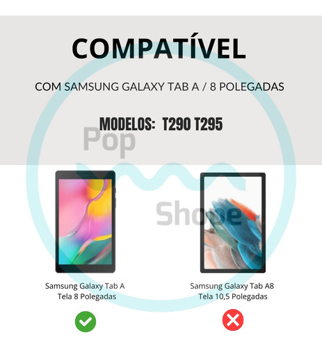 Capa Tablet Transparente P/ Samsung Tab A 8,0 Pol T295
