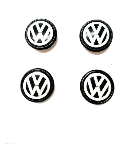 Centros De Rines Vw Volkswagen Negro/blanco 5.8cm 