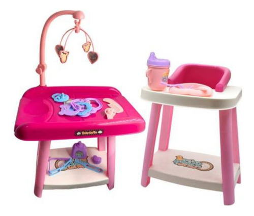 Set De Silla De Comer Y Cambiador Para Muñecas