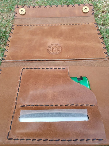 Tabaquera Artesanal Para Cigarrillos - 100% Cuero