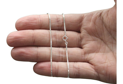 Corrente Feminina Veneziana Curta 45cm Fina Em Prata 925 Cor Prateado