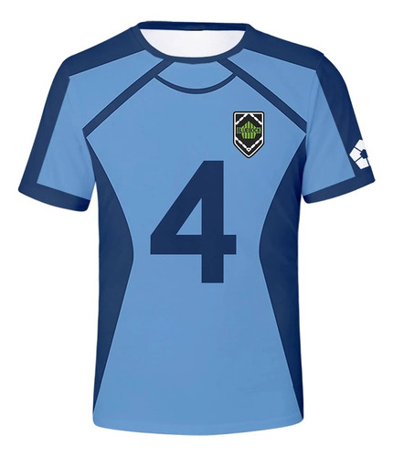 Camiseta Estampada En 3d Del Equipo De Fútbol Blue Lock