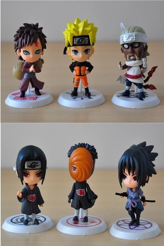 06 Bonecos Naruto = Gaara Itachi Kakashi Obito Sakura Sasuke