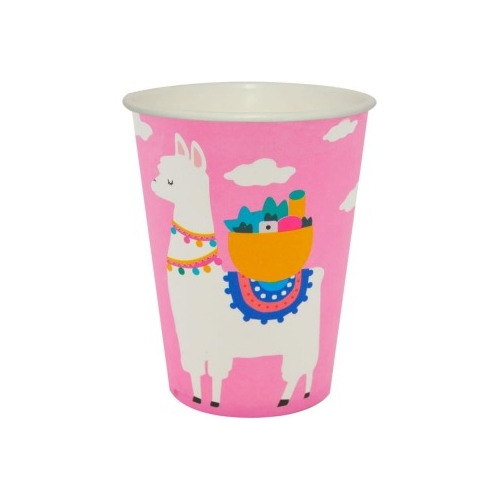 Vasos De Cumpleaños - Llama Rosada 6pcs