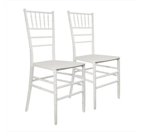 Silla Plástica Tiffany X 2 Reforzada Apilable Eventos Ct Estructura De La Silla Blanco