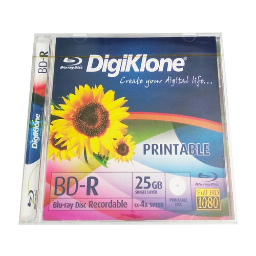 Mídia Blu-ray Digiklone 25gb 4x Printable Bd-r Full Hd 1080