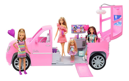 Barbie Juego Con 4 Muñecas Hermanas Y Limusina Que Se Abre.