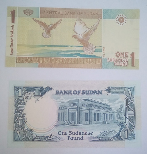 Imagen 1 de 2 de 02 Billetes Sudan: 2 Variantes De Billetes De Un Dolar Sudan