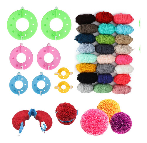 Kits Para Hacer Pompones, Tejer Bolas De Pelusa, Hilo De Lan