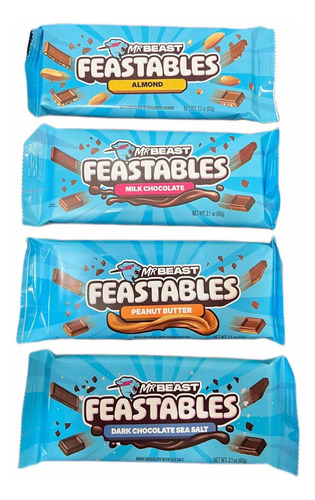 Mr Beast Chocolate (4 Barras Pack) Nueva Edición Feastables