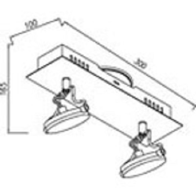 Imagen 2 de 4 de Aplique De Pared Techo Cromo 2 Luces Led 5w Calido