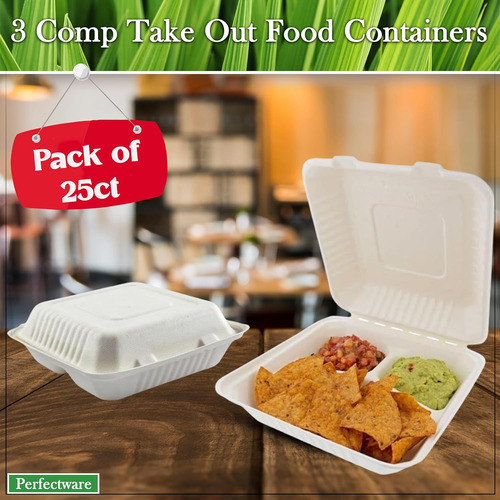 100% Compostables 3 Comp - Recipientes Comida Llevar 9 ...