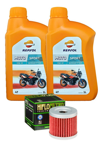 Óleo Repsol + Filtro Kasinski Furia 250 Hf131 10w30