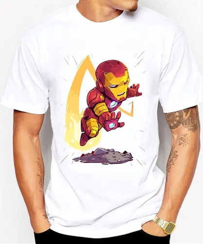 Camisas Para Hombre Blancas Avengers Dise os Iron Man Meses sin