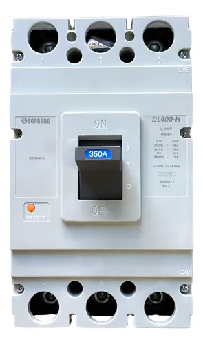Disjuntor Caixa Moldada Tripolar 350a Dl400-h | Soprano | Frete grátis