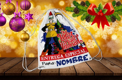 Plantilla Para Sublimar Morrales Bolsa Costales Navidad P267