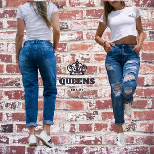 Pantalon Boyfriend Destroyer Azul Para Dama