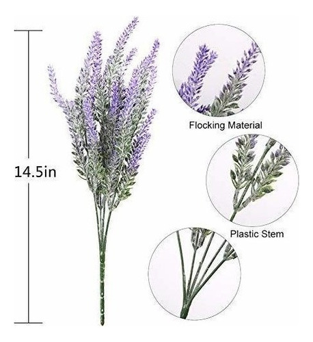 Dúo Ramo De Flores Artificiales De Lavanda De Tacto Real, Pa