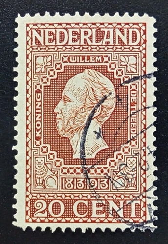 Países Bajos, Sello Yv 87 Guillermo Ii 20c 1913 Usado L18221