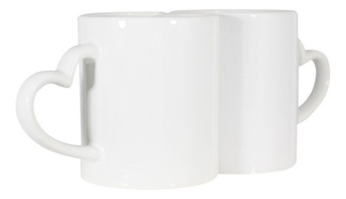 2 Pz Taza Blanca Asa Corazon 11oz Color Make Sublimar Pareja Color Blanco