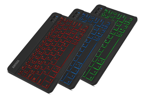 Arteck Hb030b Teclado Retroiluminado Universal Delgado Port 