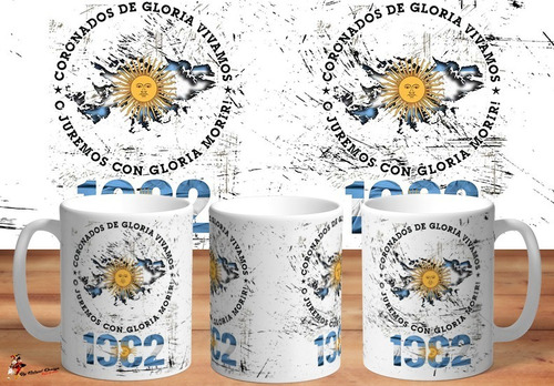 Taza Islas Malvinas Argentinas Coronados De Gloria 1982