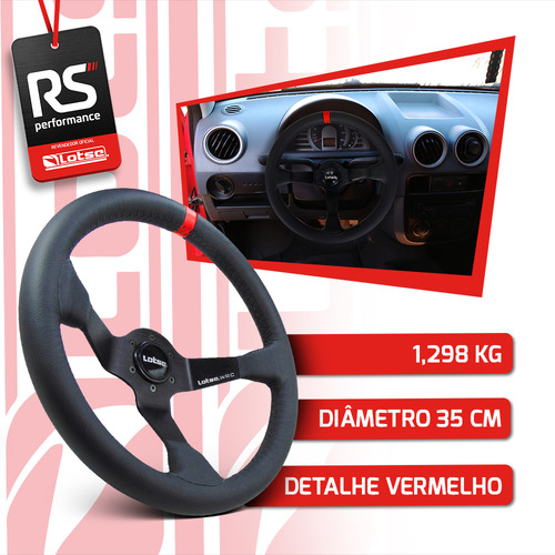 Volante Lotse Wrc Em Couro Com Tarja Em 3 Cores