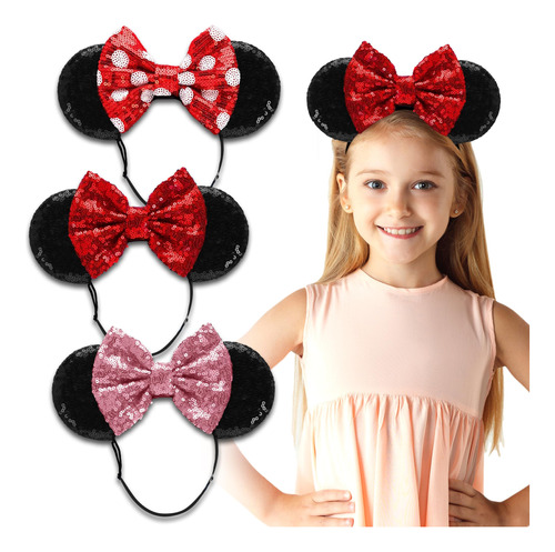 Samarkand Minnie Ears - 3 Diademas De Lentejuelas Brillantes