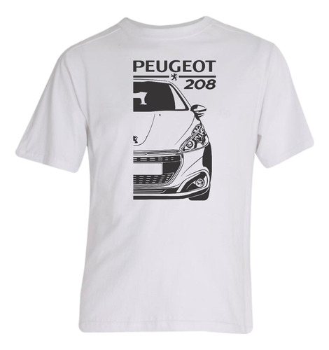 Remera Fierrera Peugeot 208 Algodon Psa Blanca