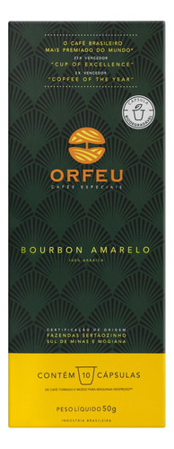  Café bourbon amarelo en cápsula Orfeu sem glúten