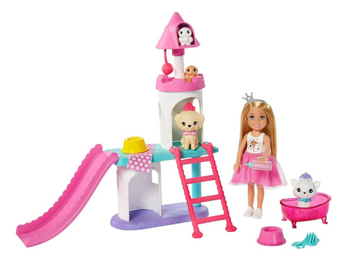Castillo De Mascotas Chelsea Barbie Con 4 Mascotas Y