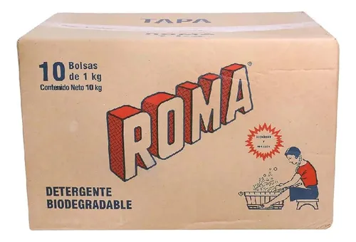 comprar Detergente Jabon En Polvo Roma 10 Bolsas De 1 Kg
