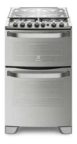 Fogão  de chão Electrolux Expert  56DXQ a gás/elétrico 4 queimadores  prata 220V porta com visor 106.5L