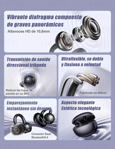 Auriculares in-ear gamer inalámbricos Lotfits TWS M91 negro con luz LED