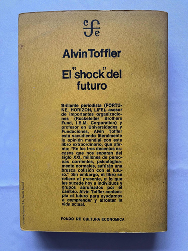 El Shock Del Futuro Alvin Toffler Primera Edición (Usado)
