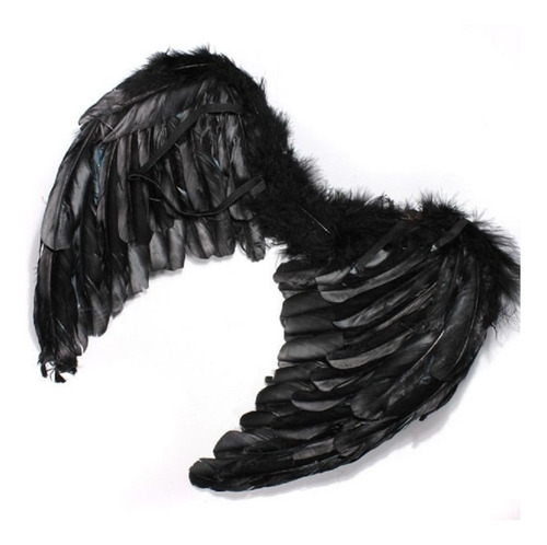 Set Alas Angel Grandes Negras Halo Aureola Disfraz Halloween