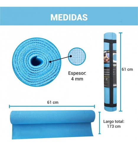 Colchoneta Yoga Mat Pilates 4mm Pvc Matt Drb Antideslizante