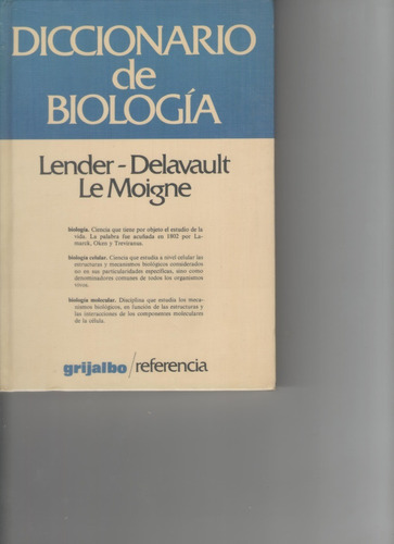 Lender, Delavault Y Le Moigne - Diccionario De Biología