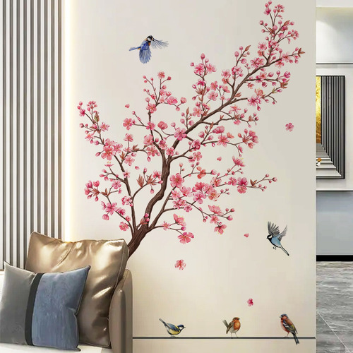 Adhesivos De Pared J Fresh Branches Con Pájaros Y Flores Par