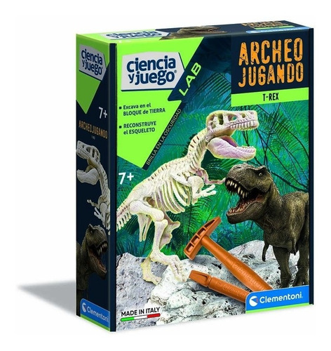 Archeo Jugando Kit De Excavacion T-rex Brilla Clementoni