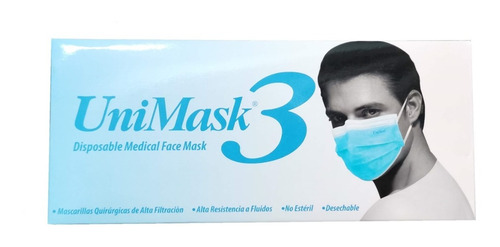 Mascarilla Medica Desechable Unimask 3 (50 Piezas)