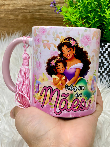 Caneca Princesa Tiana Presente Especial Dia Das Mães Cor Branco