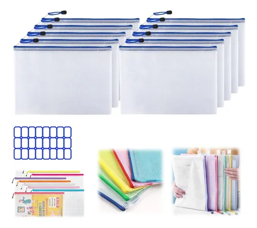 Kit 10 Pasta Documentos A4 Ziper Organizadora Porta Arquivos