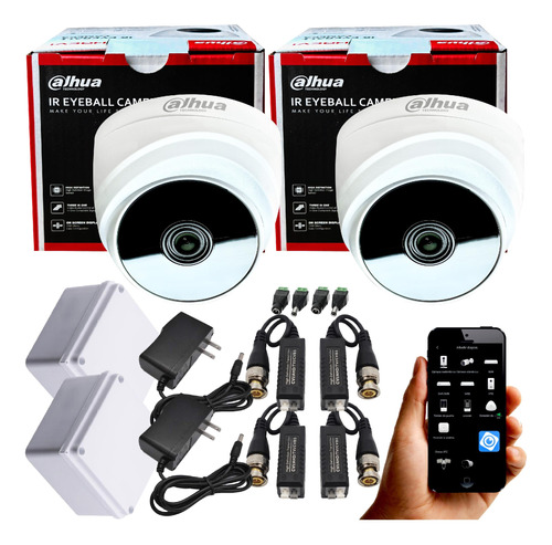 Kit Cámaras Seguridad 2 Domo Dahua 1080 Full Hd + Accesorios