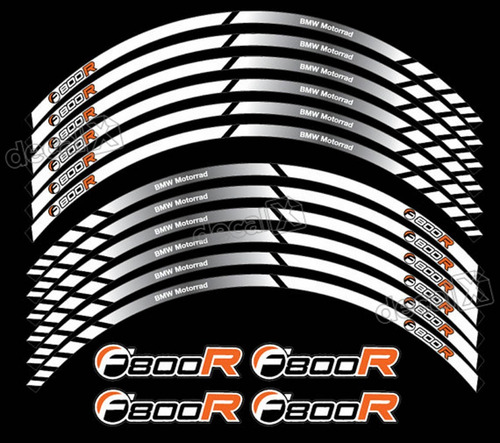 Kit Adesivos Friso Refletivo Roda Moto Bmw F800r Fri015