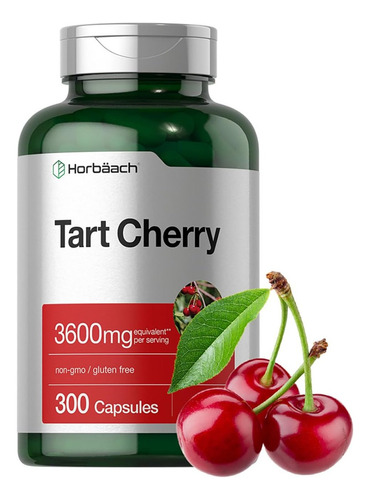 Extracto De Cereza Ácida 3600 Mg Horbäach 300 Cápsulas