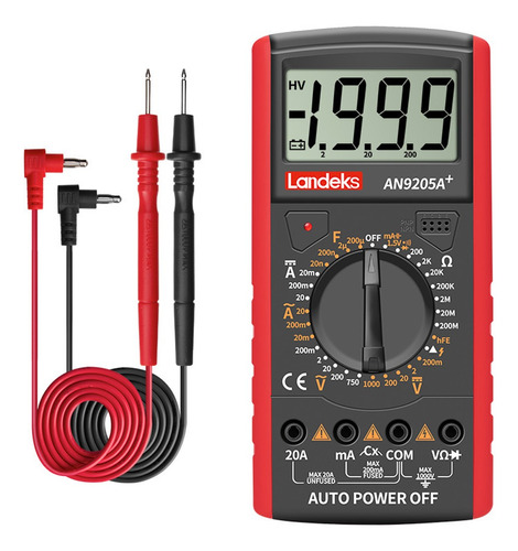 Dt9205a + Digital Multímetro Probador Eléctrico Automático M